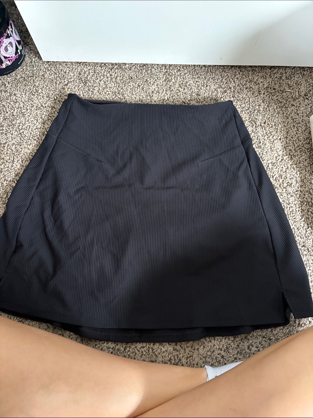 Old Navy Black Mini Skirt with Subtle Ribbing